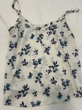 Abercrombie & Fitch White Camisole with Blue Floral Print